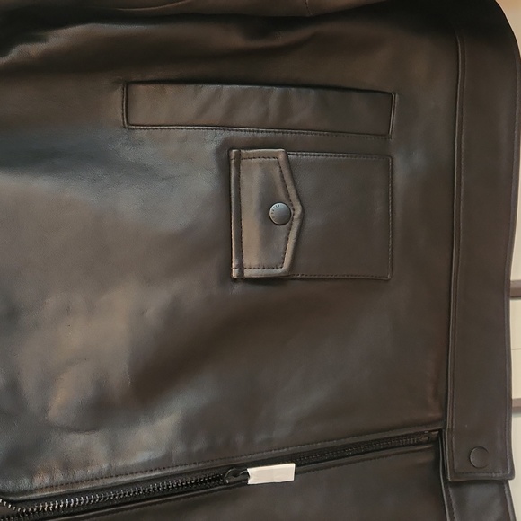 Ted Baker Carve Leather Biker Jacket in black Ted's size 6- US XXL new no tag - Picture 8 of 17